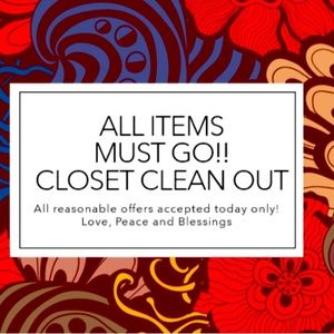 Closet clear out!!! Accepting all reasonable offers today!